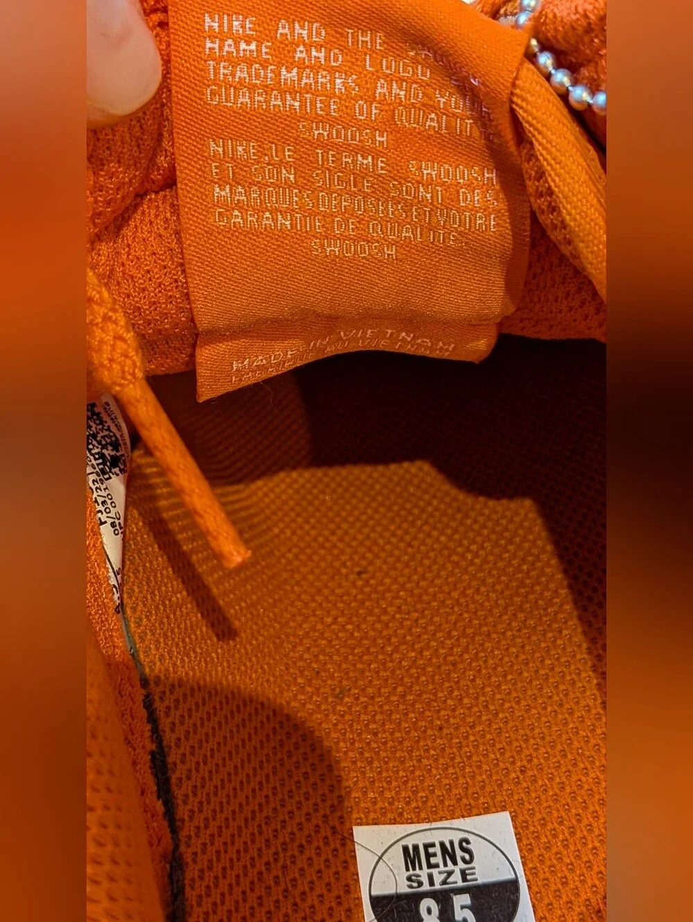 NWT Nike Air Force 1 Men's Orange Low-Top Sneakers with Jewel Swoosh